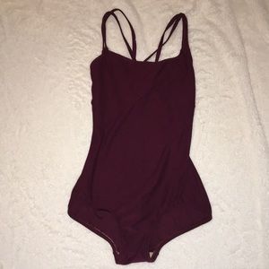 ❁maroon dance leotard